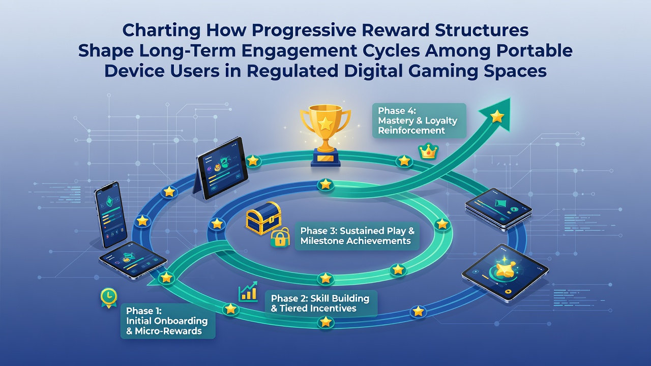 Mobile device displaying tiered reward progress bars in a regulated gaming app interface