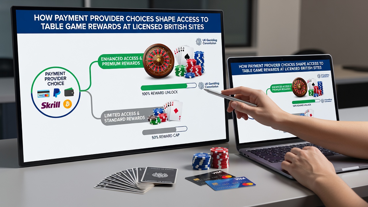 Comparison of payment options influencing table game reward access at British licensed sites