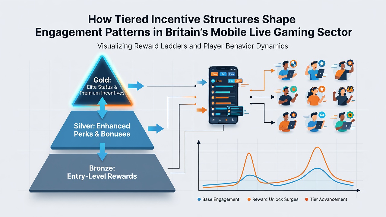 Graph displaying engagement metrics across different reward tiers in mobile live gaming