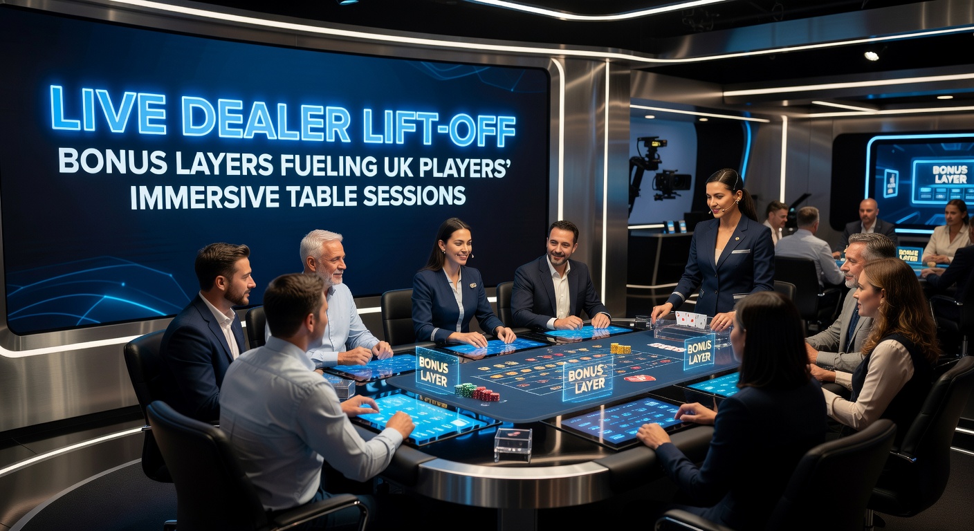 Live dealer blackjack table with dealer interacting via video stream, cards and chips visible, capturing the thrill of real-time play