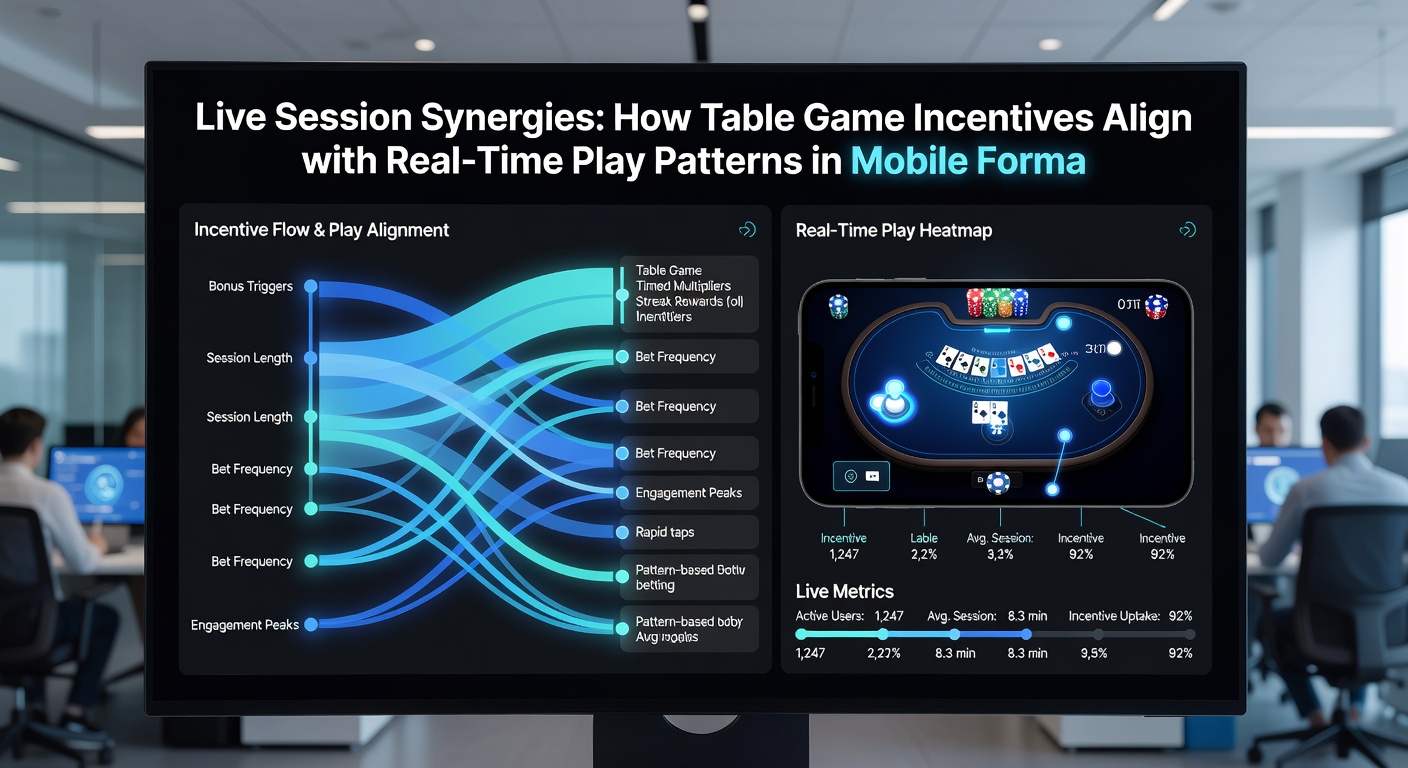 Analytics dashboard on a tablet illustrating graphs of player engagement metrics synced with live table game incentives