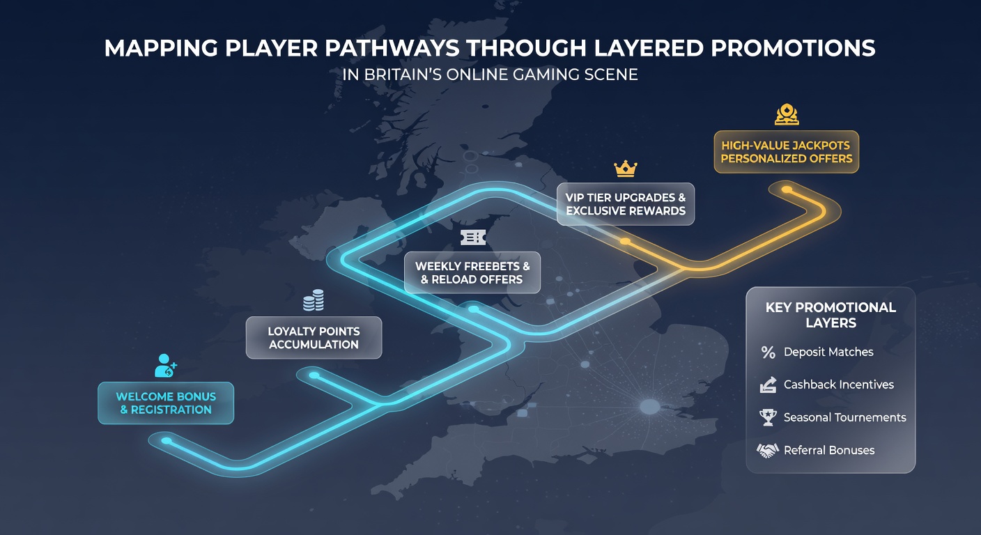 Diagram of mobile casino bonus layers connecting free spins to live dealer sessions and VIP rewards