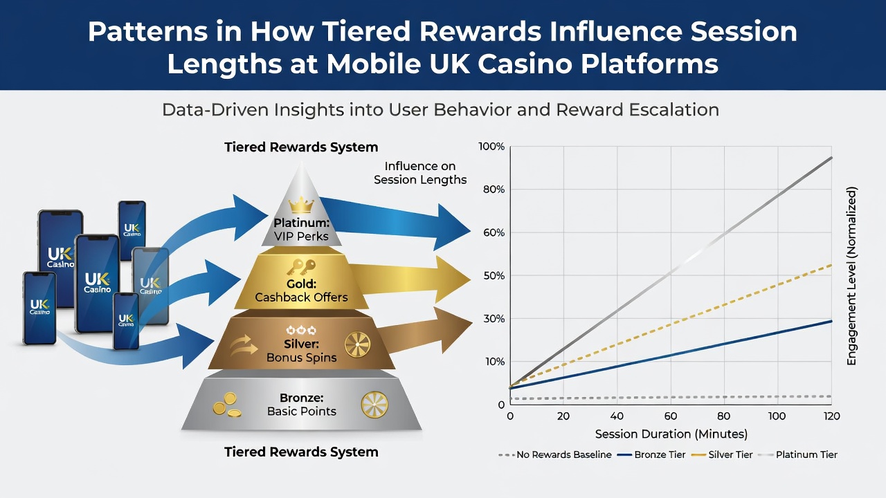 Analytics dashboard showing session length trends linked to reward tiers on UK mobile casino apps