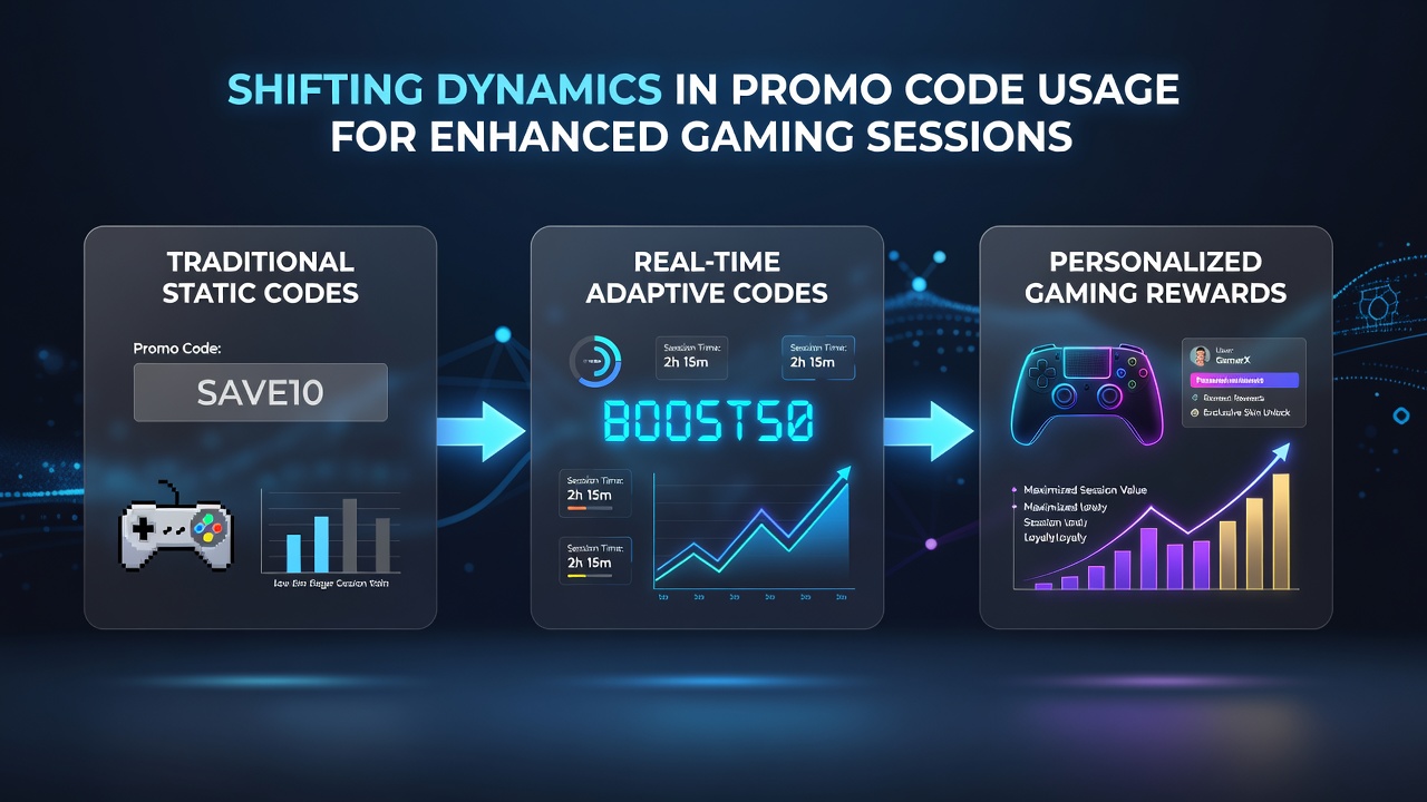 Analytics dashboard showing promo code redemption trends across different gaming platforms