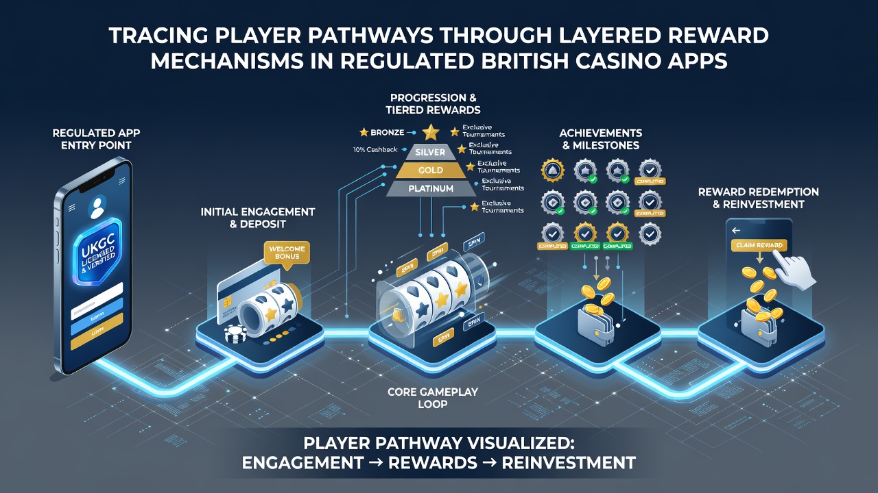 Diagram showing mid-tier loyalty integration and reward pathways in UK casino apps