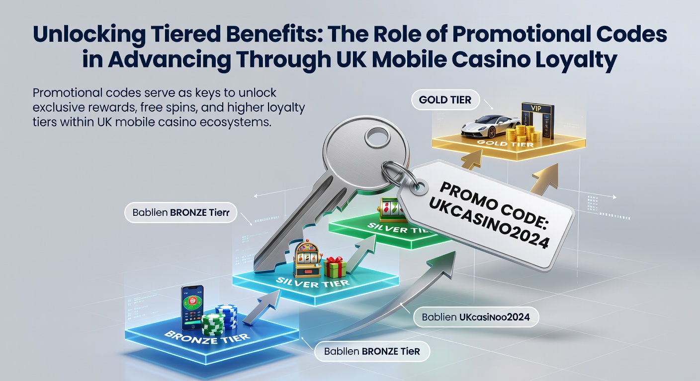 Smartphone screen displaying active promotional codes and loyalty tier progress in a UK mobile casino app