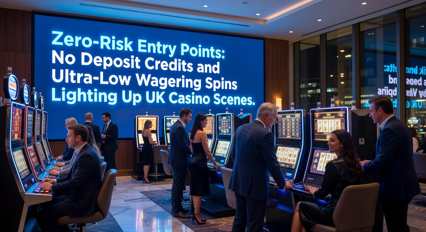 Close-up of a mobile screen displaying free spins activation with low wagering requirements, surrounded by UK casino app icons and bonus notifications